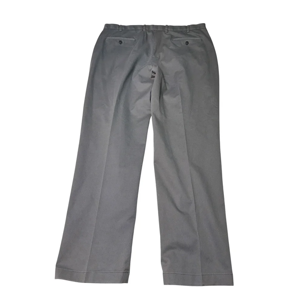 Brooks Brothers Advantage Chino Hudson Pants Grey Mens W42 L34 Stretch Cotton